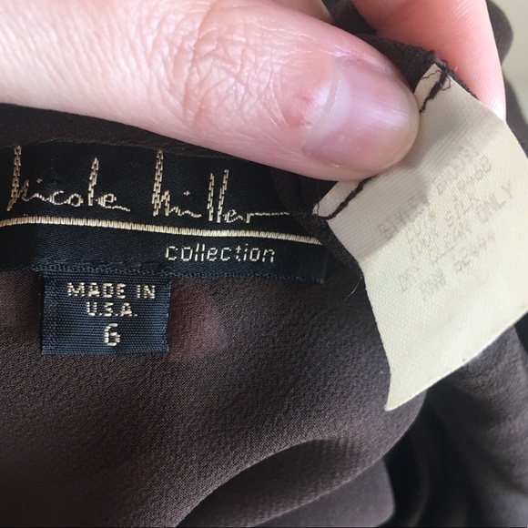 Nicole Miller Silk Blouse Cold Shoulder VTG 90s - Picture 7 of 8